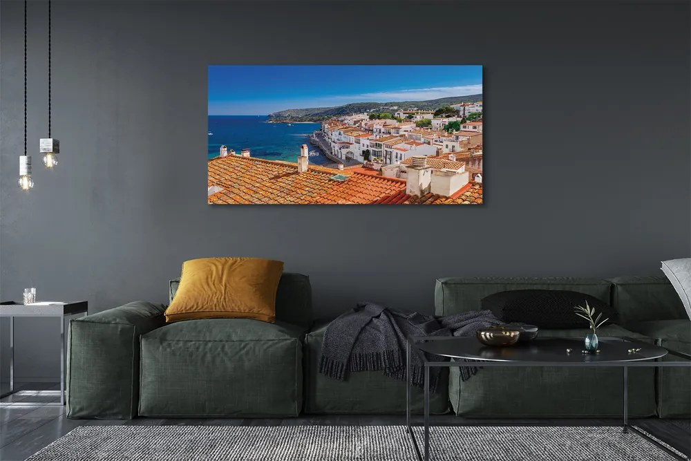 Canvas képek Spanyolország Város hegyek tenger 100x50 cm