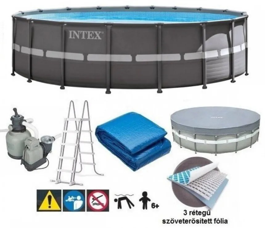Intex ULTRA XTR fémvázas kör medence szett homokszűrővel, 610 x 122 cm