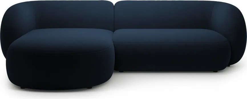Kék bársony sarokkanapé (bal oldali-heverő résszel) Kate – Micadoni