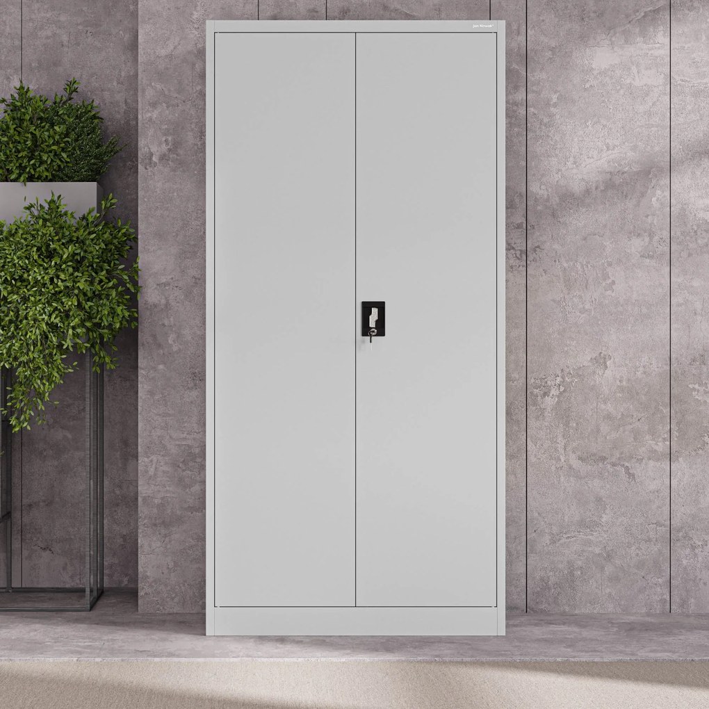 Fém iratszekrény JAN, 900 x 1850 x 400 mm, szürke