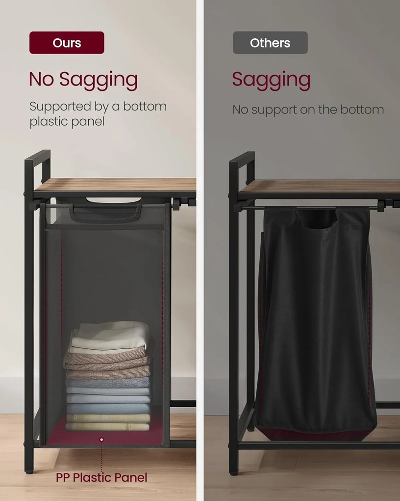 Szennyestartó kosár 73 × 33 × 72 cm barna és fekete színben