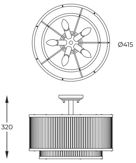 Zuma Line C0528-05H-V6AC - Csillár rúdon SERGIO 5xE14/60W/230V arany
