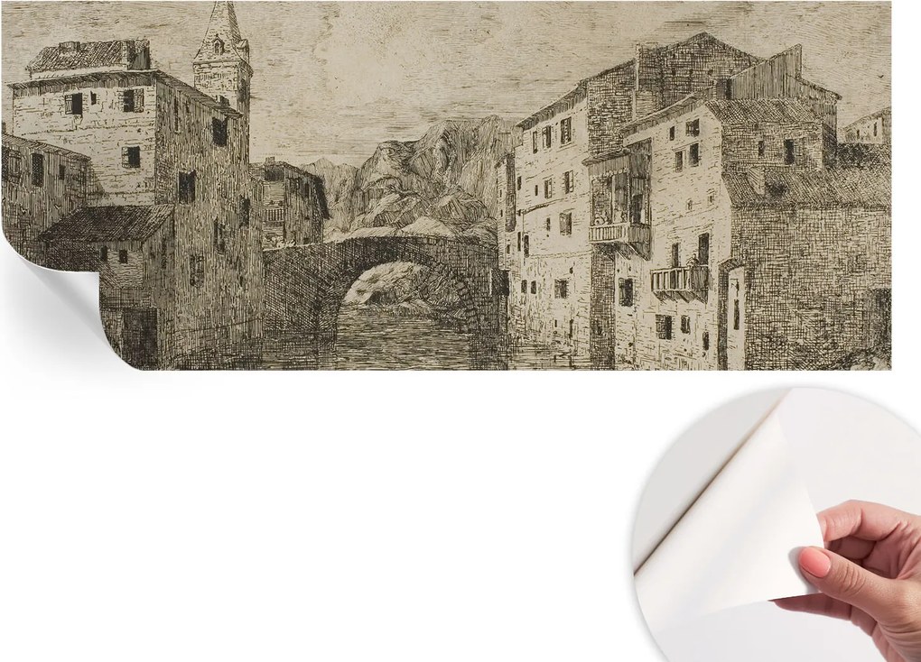 Öntapadós tapéta Divatos 3D fali ragasztóval Városi panoráma 250x104 cm