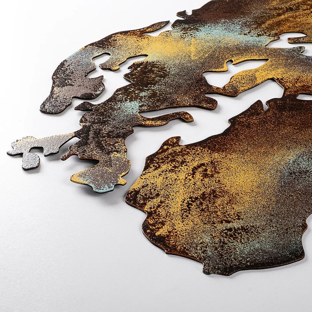 World Map Medium - 3 fém világtérkép faldekoráció