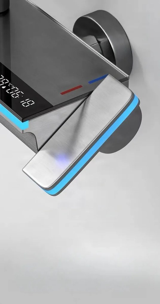Zuhanyrendszer ELITE EDITION BSE1307 LED-világítással, masszázsfúvókákkal és vízeséskifolyóval, több színváltozatban — Fekete