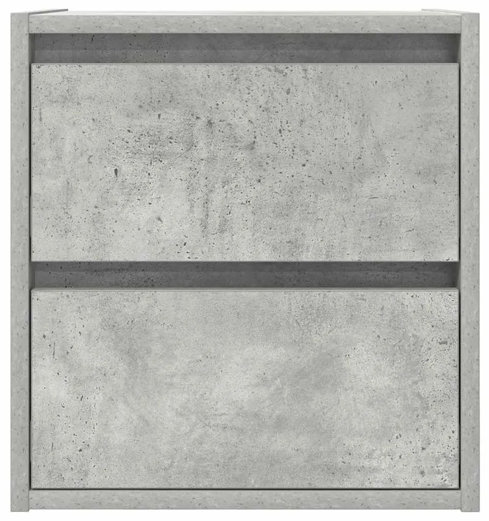 2 db betonszürke falra szerelhető éjjeliszekrény 38x34x40 cm