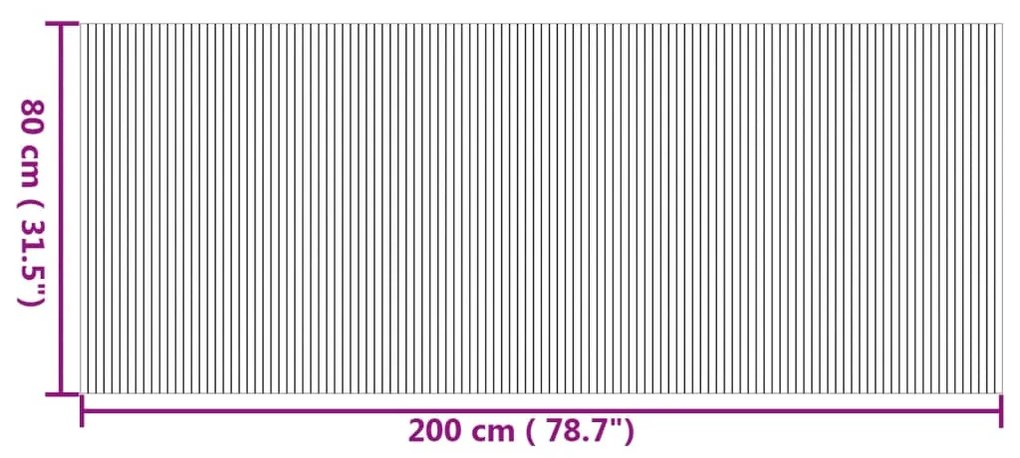 négyszögletű természetes bambusz szőnyeg 80 x 200 cm