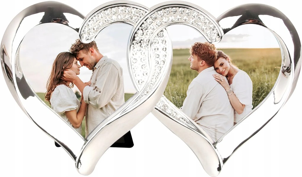 Képkeret Fém Fotókeret szív ajándék Nőnap 8x8 cm