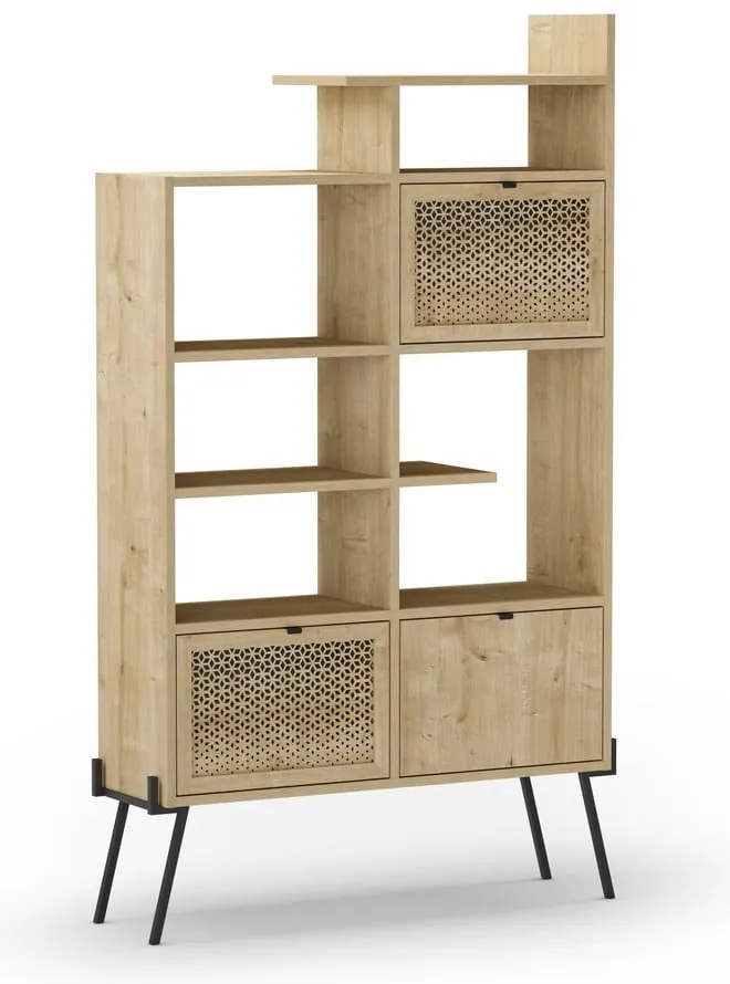 Natúr színű könyvespolc tölgyfa dekorral 95x170 cm Ecrin – Marckeric