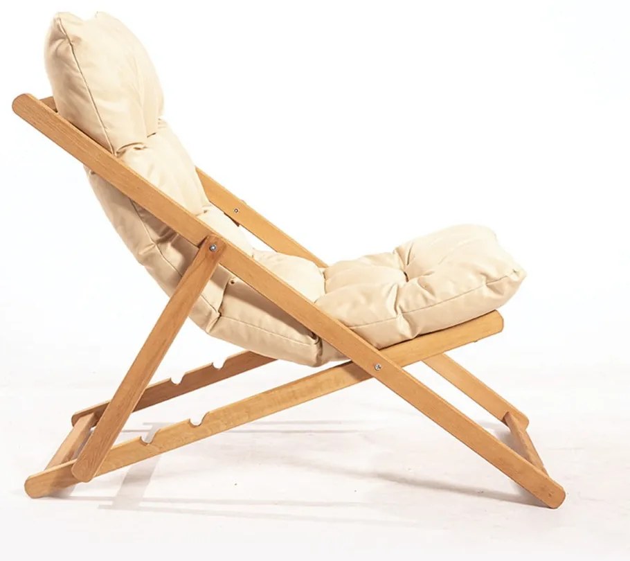 Krémszínű-natúr színű bükkfa kétszemélyes kerti lounge szett – Floriane Garden