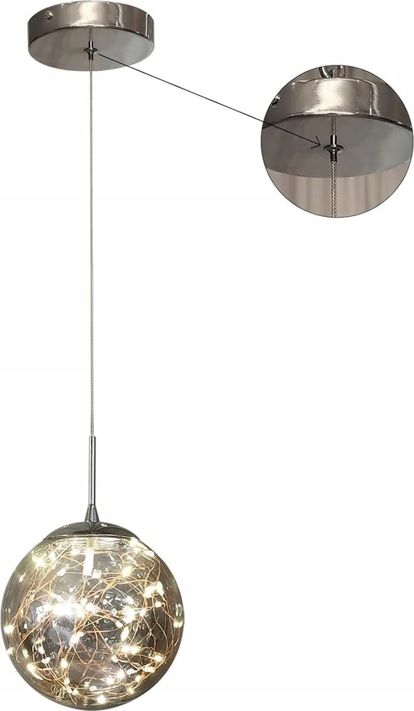 Kaucqi Led csillár üveg lógó gömbök állítható modern nappali