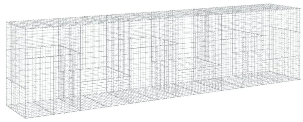 horganyzott vas gabion kosár fedéllel 600 x 100 x 150 cm