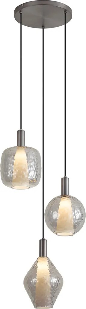 Design függőlámpa Gun metal 3-lámpás - Ard