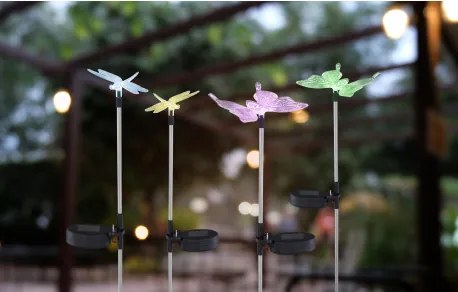 Globo 33949-4 Solar leszúrható színváltós műanyag pillangó, IP44, akkumullátorral: 40mAh 1,2 V, HxSZxM:60x70x420mm, tartozék: 1xLED 0,06W 3V, 4db/szett