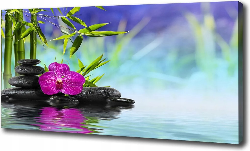 Vászonkép Orchidea bambusz 120x60 cm