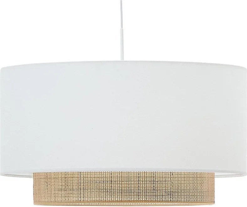 Fehér-natúr színű textil lámpabúra ø 60 cm Erna – Kave Home