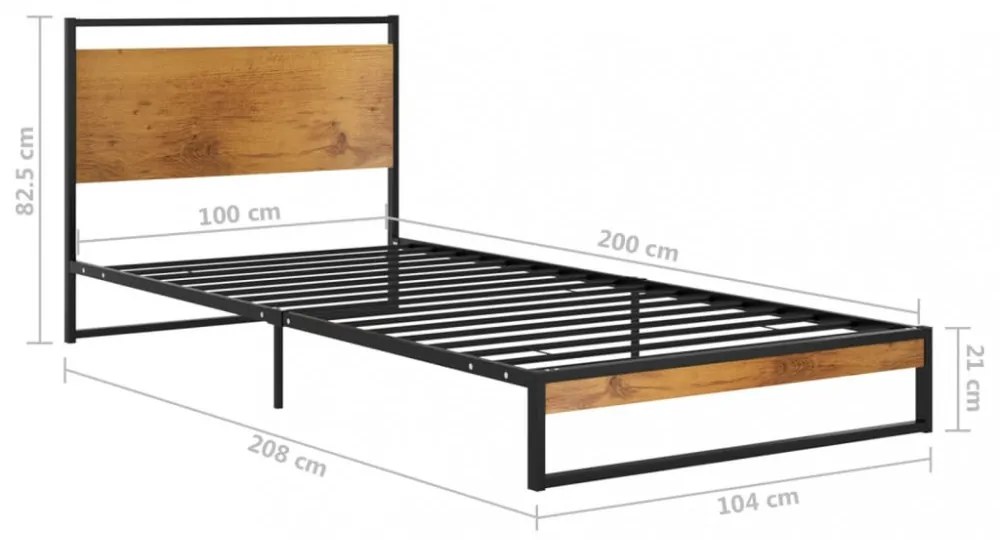 fém ágykeret 100 x 200 cm