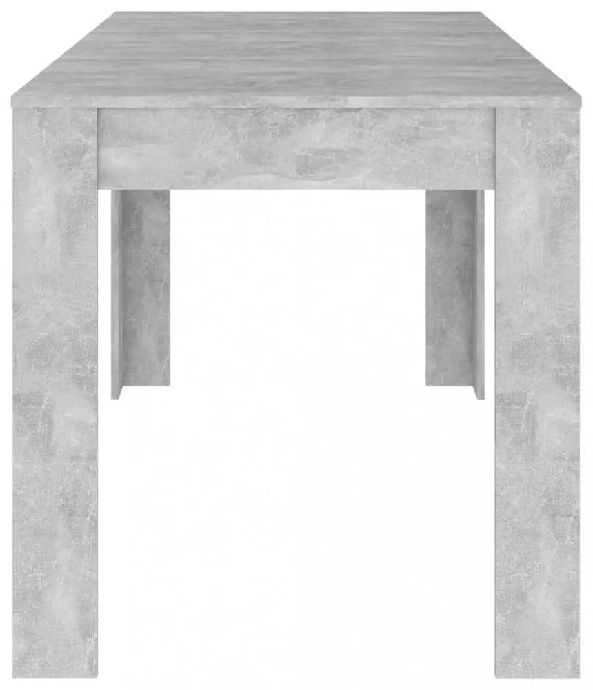 betonszürke szerelt fa étkezőasztal 140 x 74,5 x 76 cm