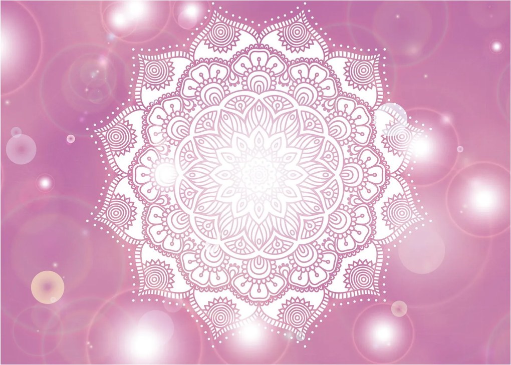 Egy mandala képe rózsaszín háttérrel (70x50 cm)