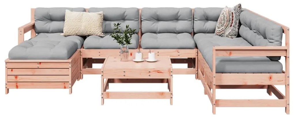 vidaXL 8 részes tömör duglászfenyő kerti kanapészett