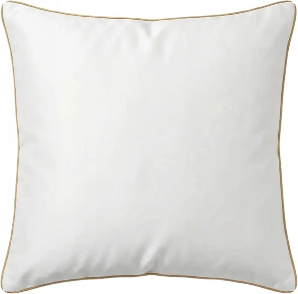 Bambusz párnahuzat 40x40 fehér, arany bizsu