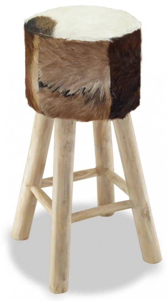 kecskebőr és tömör tíkfa bárszék