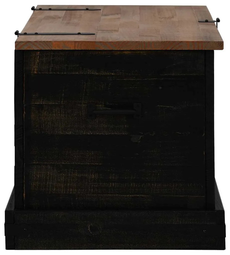 fekete tömör fenyőfa HALDEN tárolószekrény 91x48x47 cm