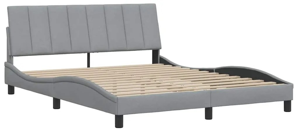 világosszürke szövet ágykeret matrac nélkül Hanko 160 x 200 cm