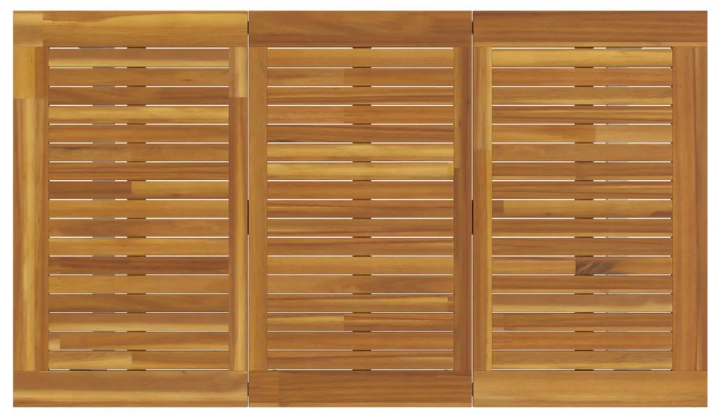 Kültéri Étkező Asztal Szürke 140x80x75 cm Acél és Tömör Akácfa