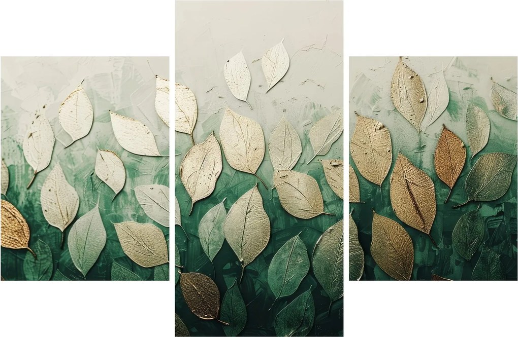 Kép - Arany-zöld levelek (90x60 cm)