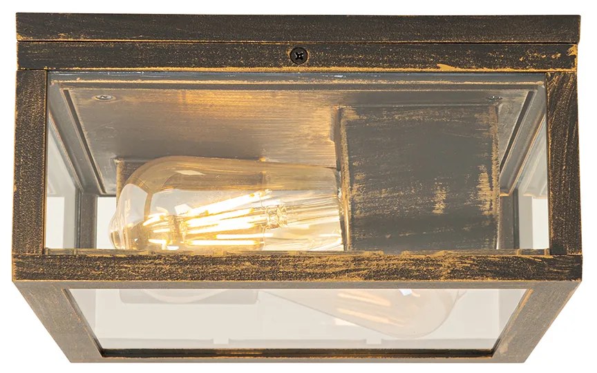 Vintage mennyezeti lámpa antik arany IP44 2-lámpás - Charlois