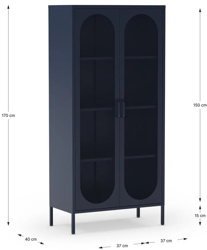 Sötétkék szekrény 80x170 cm Diora – Marckeric