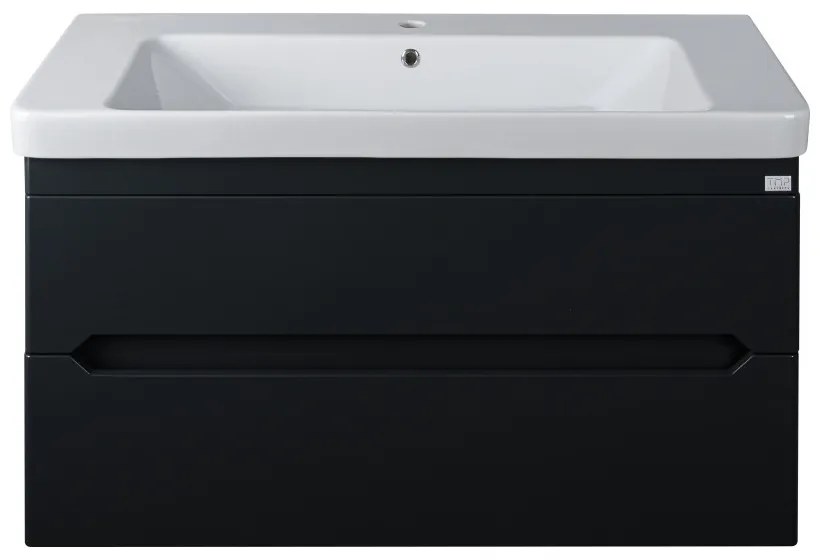 TMP SHARP 105 - FEKETE - fali fürdőszobabútor- Sanovit LUXURY 11105 mosdóval - 105 x 46 cm