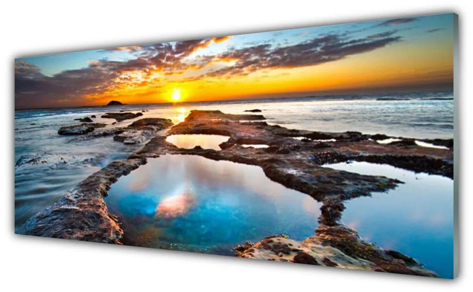 Üvegkép Sea Sun Landscape 100x50 cm