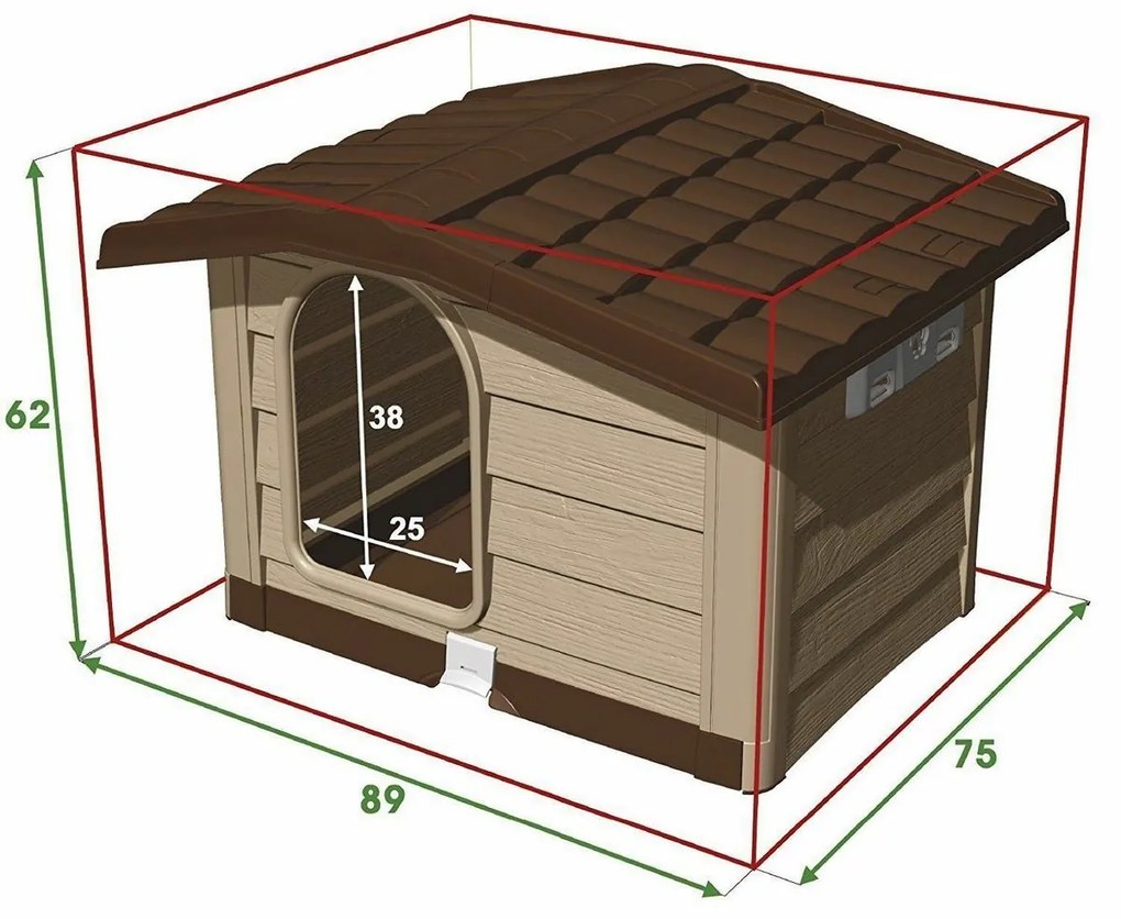 Kutyaház Bungalow zöld, 89 x 75 x 62 cm