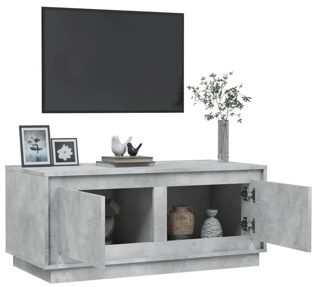 Betonszürke szerelt fa dohányzóasztal 102x50x44 cm
