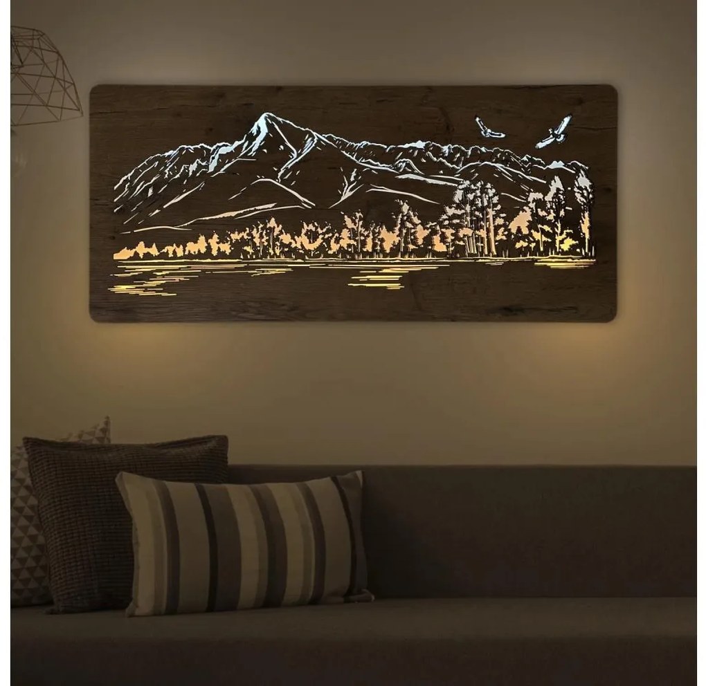 Li-Go 5589/A/DUB2 - LED fali dekoráció LED/10W/5V 30000 mAh 110x50 cm tölgy