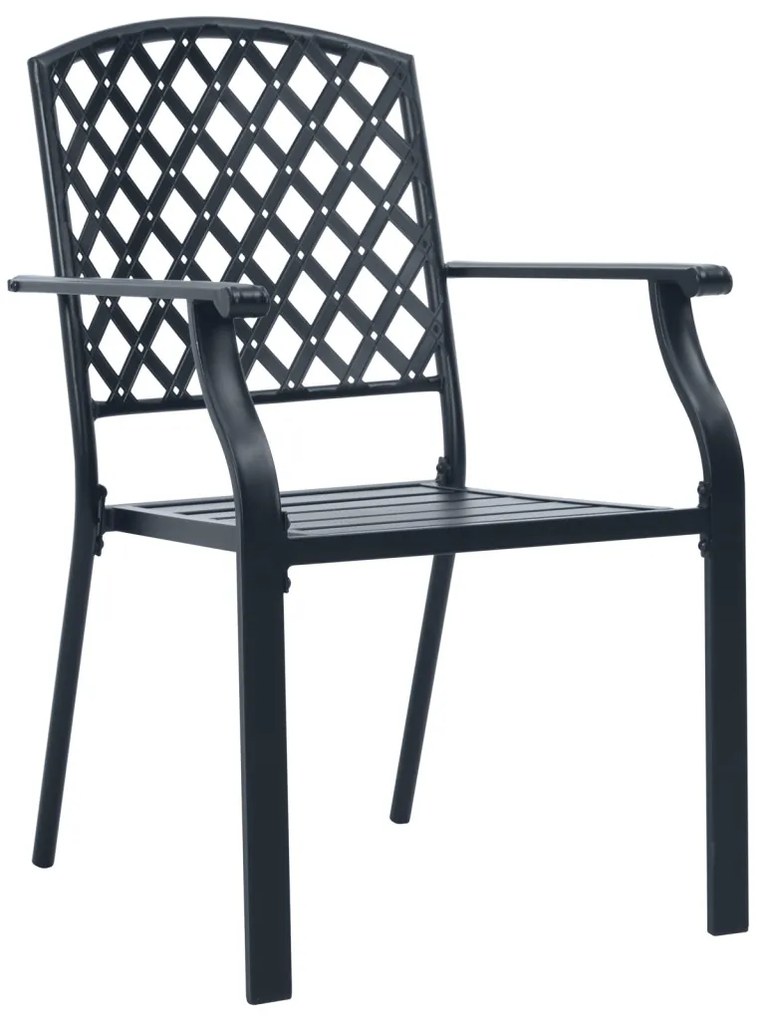 9 Részes Előszobai Bútor Szett Anthracite Acél, Bővíthető Kerti Asztal Anthracite (140-210)x90x73 cm Acél, Kerti Székek 4 db Üstackoló Anthracite Acél