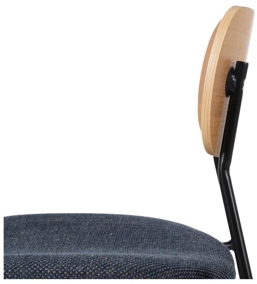 Kék-natúr színű étkezőszék szett 4 db-os Moe – Ixia