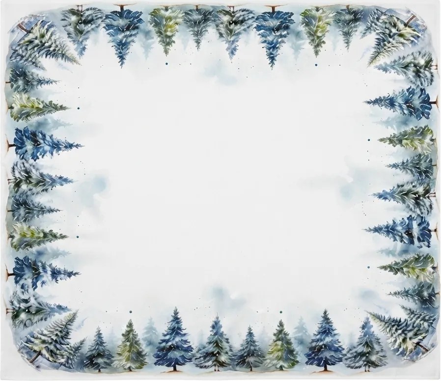 Karácsonyi asztalterítő SNOWY FOREST 85x85 cm, fehér
