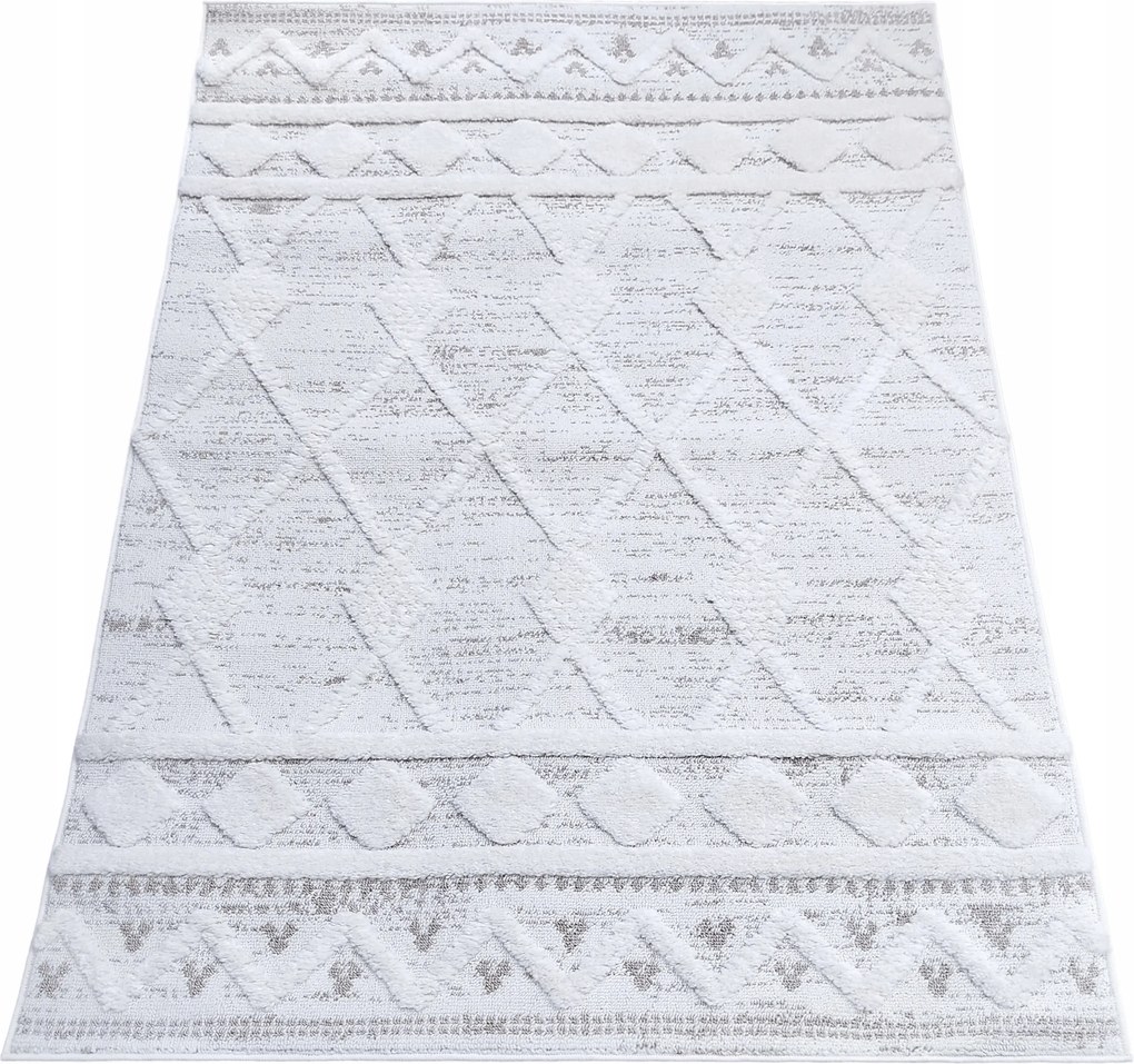 Szőnyeg 80x120 Boho Berber Hálószoba Nappaliba Bézs Krémszínű Kétszintes