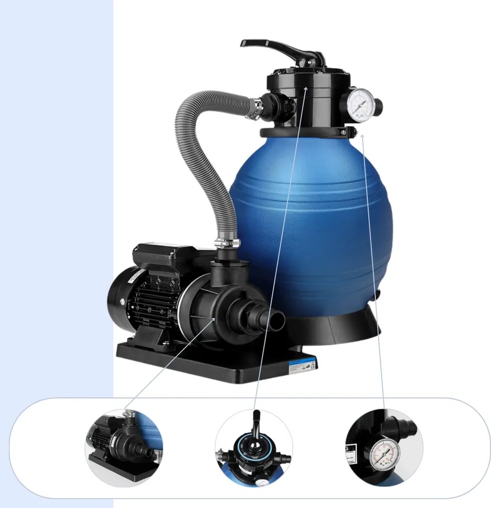AQUA homokszűrő medencéhez, 10 200 l/h, kék Jurhan