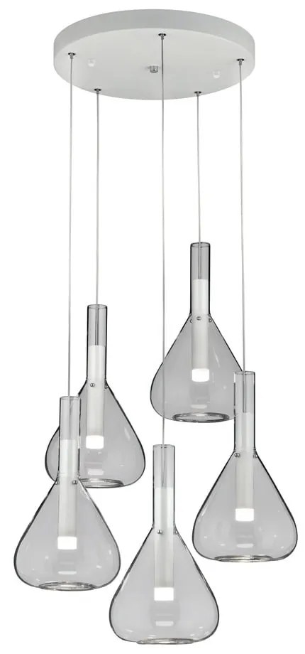 Fehér LED függőlámpa üveg búrával ø 55 cm Cipera – CINQUE