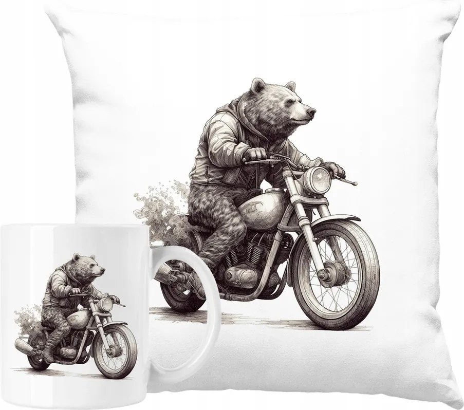 Bögre Szett Párna Moto Maci Motoros Biker 4 Ötlet Ajándék