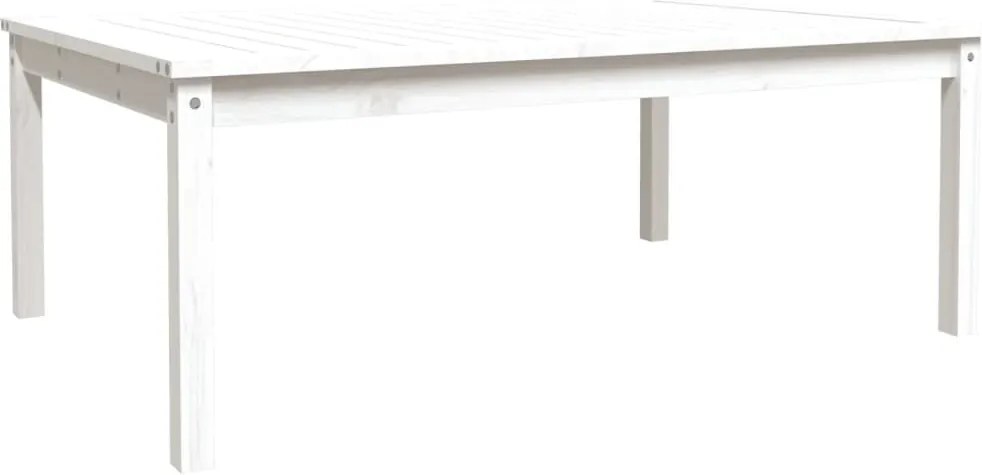 vidaXL fehér tömör fenyőfa kerti asztal 121x82,5x45 cm