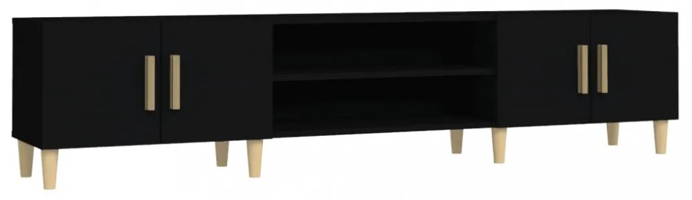 fekete szerelt fa TV-szekrény 180 x 31,5 x 40 cm