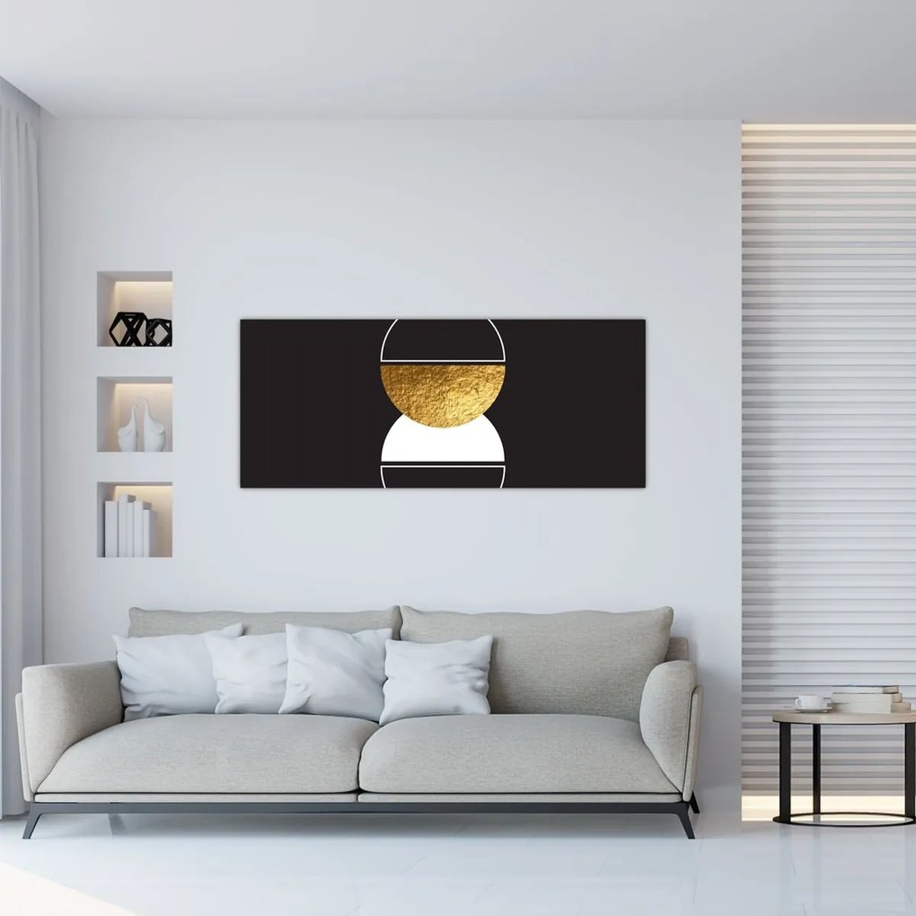 Kép - Absztrakció arany és fekete N⁰2 (120x50 cm)