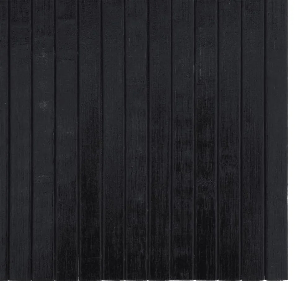 négyszögletű fekete bambusz szőnyeg 70 x 400 cm