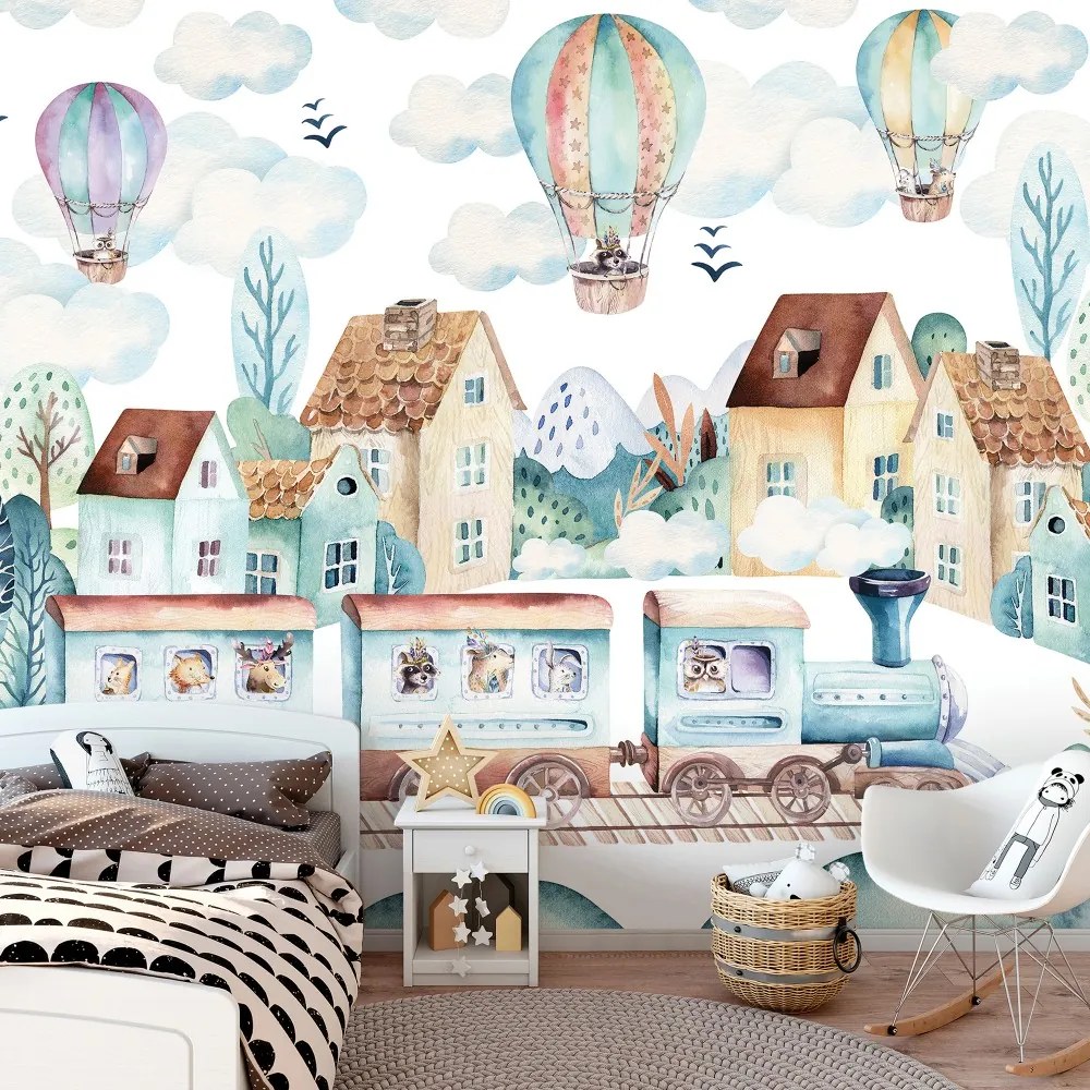 Mese vonat poszter, fotótapéta, Vlies (350 x 250 cm)