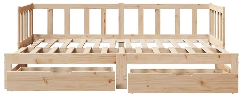 kihúzható heverő fiókokkal matrac nélkül 90 x 190 cm